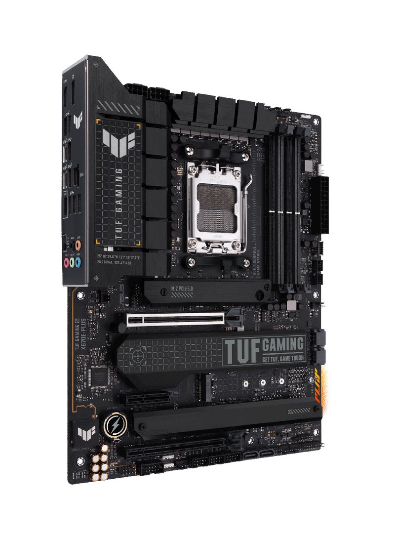ASUS - Tuf Gaming X670E-Plus ATX DDR5 Motherboard, Socket AM5, AMD X670 Chipset, Realtek 2.5Gb Ethernet, 4M.2 Slots, Max 128GB Memory, PCIe 5.0, Aura Sync RGB Lighting, HDMI / DP | 90MB1BJ0-M0EAY0 Black - Image 1