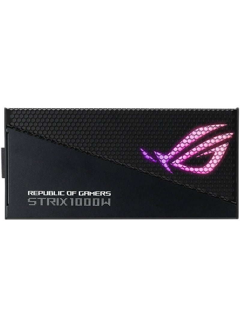 ROG STRIX 1000W Aura Edition ATX Power Supply Unit, 80 PLUS Gold Certifications, Full Modular, 135mm Axial-tech Fan, 0dB Technology, PCIe Gen 5.0, ARGB Lighting | 90YE00P1-B0NA00 Black
