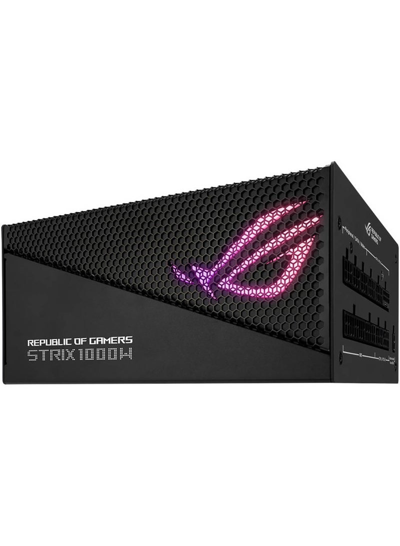 ROG STRIX 1000W Aura Edition ATX Power Supply Unit, 80 PLUS Gold Certifications, Full Modular, 135mm Axial-tech Fan, 0dB Technology, PCIe Gen 5.0, ARGB Lighting | 90YE00P1-B0NA00 Black