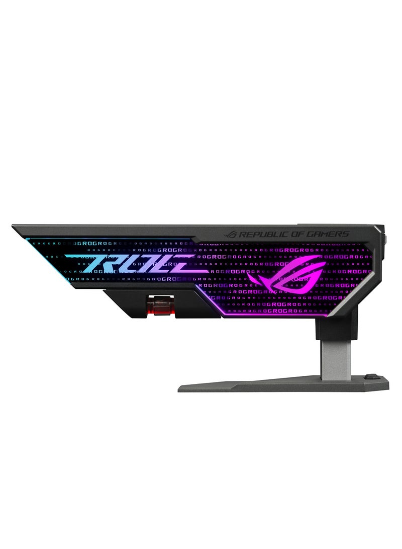 ASUS - ROG Herculx Graphics Card Anti-Sag Holder Bracket (Solid Zinc Alloy Construction, Easy Toolless Installation, Included Spirit Level, Adjustable Height, Wide Compatibility, Aura Sync RGB) Black - Image 1