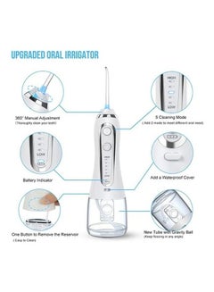 5-Mode IPX 7 Waterproof Cordless Dental Water Flosser Teeth Cleaning Set White - v1690527875/N53423975A_2