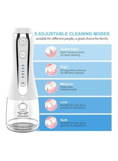 5-Mode IPX 7 Waterproof Cordless Dental Water Flosser Teeth Cleaning Set White - v1690527875/N53423975A_5