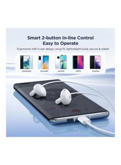 JR-EC05 TYPE-C Series Half In-Ear Wired Earphones - White