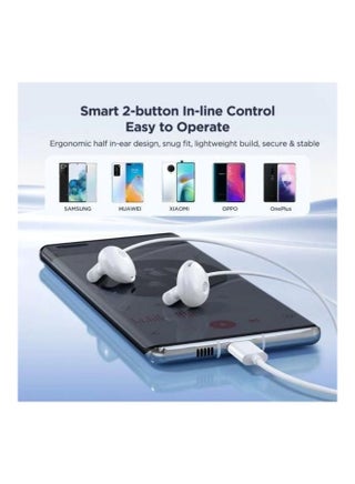 JR-EC05 TYPE-C Series Half In-Ear Wired Earphones - White - v1690531328/N53423997A_1