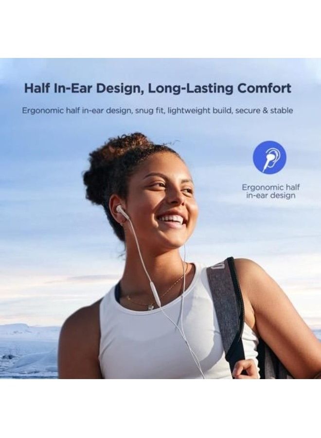 JOYROOM - JR-EC05 TYPE-C Series Half In-Ear Wired Earphones - White - Image 1