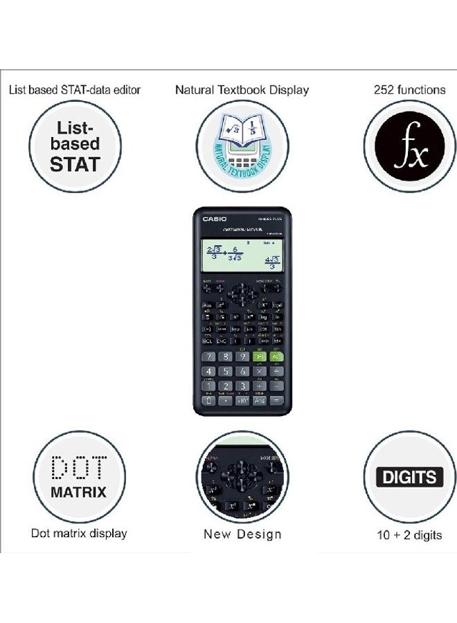 CASIO 2nd Edition Scientific Calculator Black/Grey/Green - Image 2
