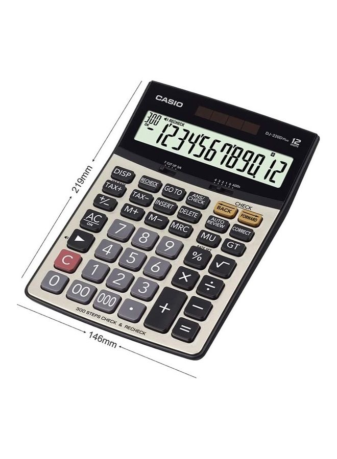 CASIO 12 Digits Check And Recheck Desktop Business Calculator Gold/Black  - Image 3