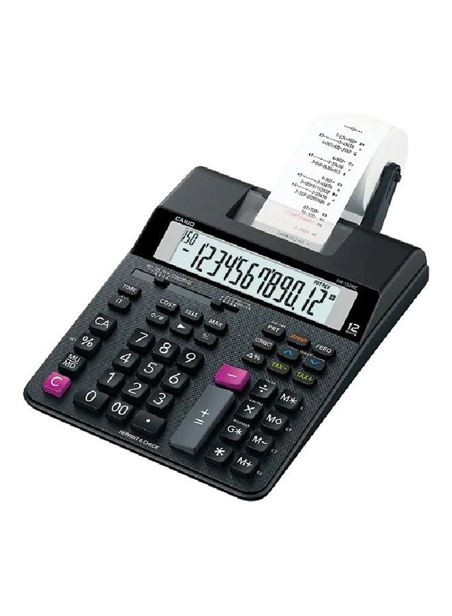 12-Digit Printing Calculator Black