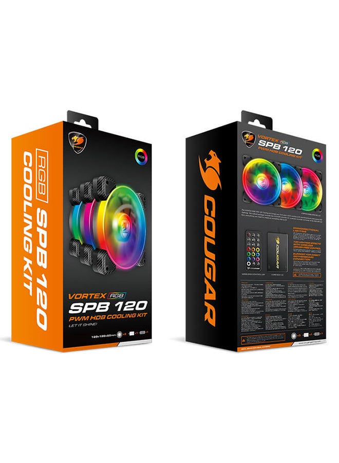 Cougar - Vortex Rgb Spb 120 Pwm Hdb- Cooling Fans Kit Multicolour - Image 1