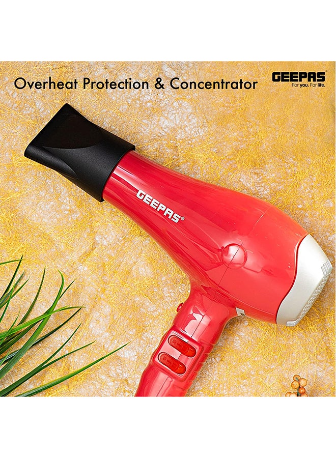 GEEPAS - 3 Heat Setting Function1500W Hair Dryer GH8078 Geepas Red - Image 1
