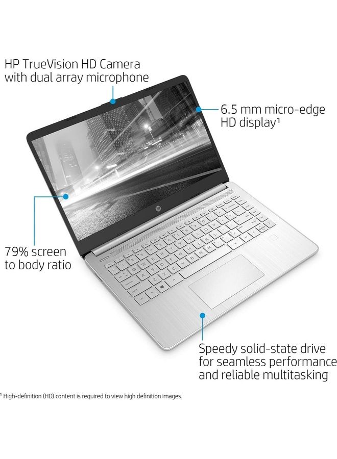 HP - 2023 Newest Light Weight 14 (Upgraded Version) Laptop With 14-Inch HD Display, Celeron Processor/4GB DDR4 RAM/256GB SSD Nvme/Intel HD GraphicsWindows 11 With Free HP Bag International International English SIlver - Image 1