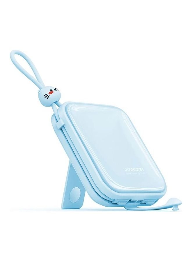 10000.0 mAh 10000mAh Ladies 22.5W Fast Charging Power Bank With Type-C And Lightning Output Cable/Phone Holder Blue