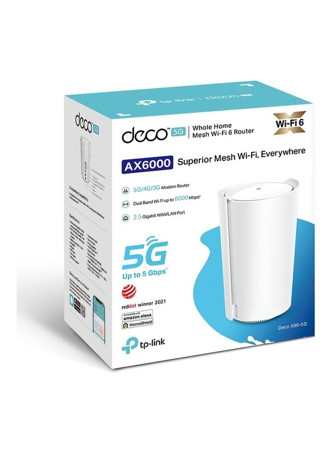 5G AX6000 Whole Home WiFi6 Gateway, built-in 5G+ modem, Wi-Fi 6, VoLTE, Mesh tech, 2.5G Internet Port, Connect up to 200 Devices, HomeShield Security, Works with Alexa (Deco X80-5G) White - v1690783413/N53424386A_9