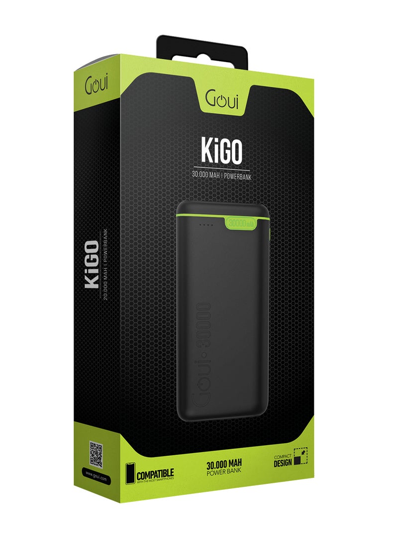 Goui - 30000 mAh Kigo Portable Power Bank – High Capacity, Simultaneous Multi-Device Charging, Compatible with Smartphones, Tablets, GPS Devices, MP3/MP4, Bluetooth, Portable and Compact Design for On-the-Go Power Anytime, Anywhere - Black - Image 1