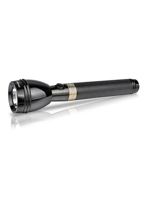 Rechargeable LED Torch  Portable And Lightweight Bright Flashlight  Unbreakable Glass with Water Resistant Feature  LED Torch ideal for Camping Hiking and Outdoors SLT-190 Black/Gold