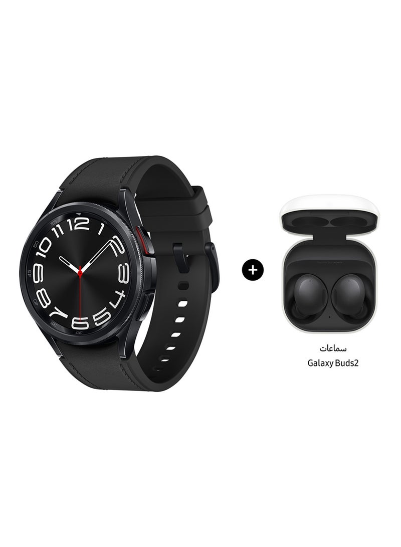 سامسونج ساعة Galaxy Watch 6 Classic 43 مم الذكية الخلوية + سماعات Galaxy Buds 2  - Image 1