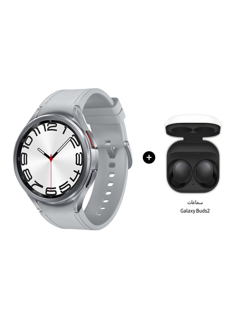 سامسونج ساعة Galaxy Watch 6 Classic 43 مم الذكية الخلوية + سماعات Galaxy Buds 2  - Image 1