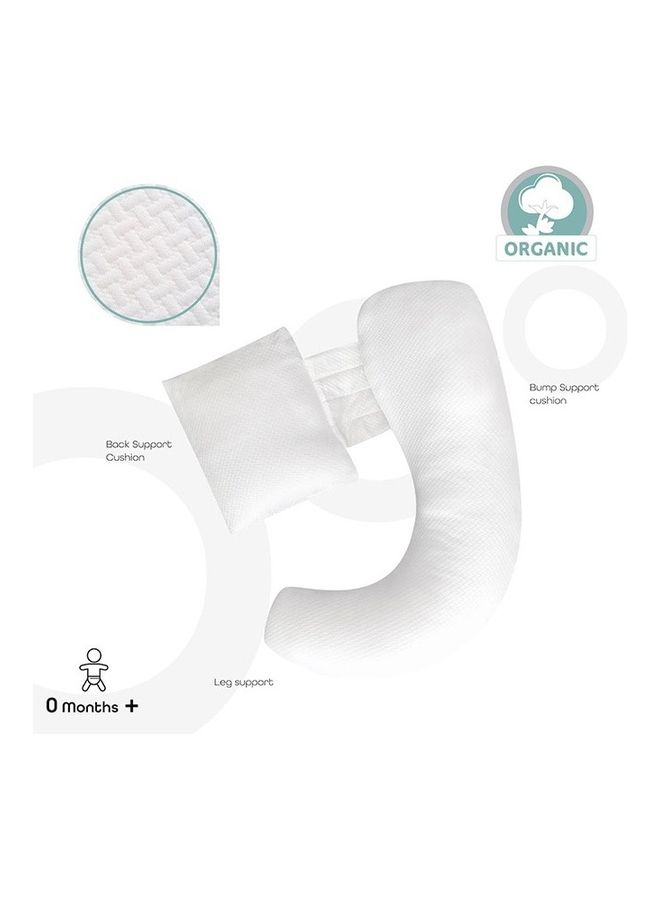 Organic Multi-Position Pregnancy Pillow White - Image 2