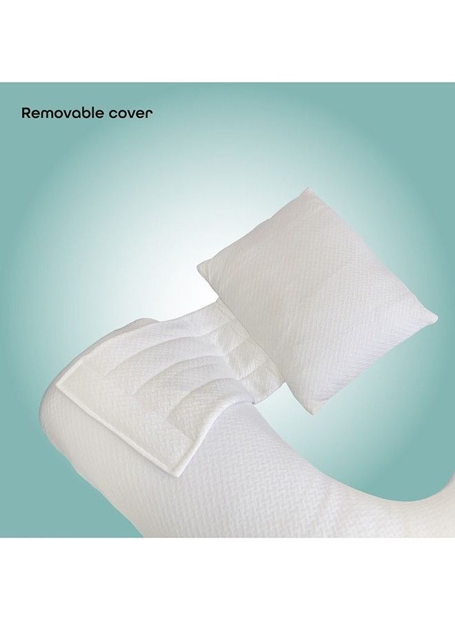 Organic Multi-Position Pregnancy Pillow White - Image 4