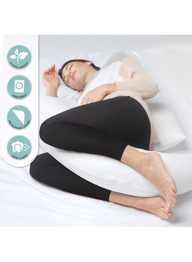 Organic Multi-Position Pregnancy Pillow White - Image 5