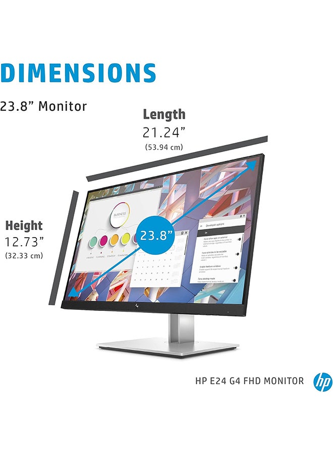 E24 G4 Monitor 23.8" FHD, (9VF99AS)  Middle East Version, 1 Year Warranty Black