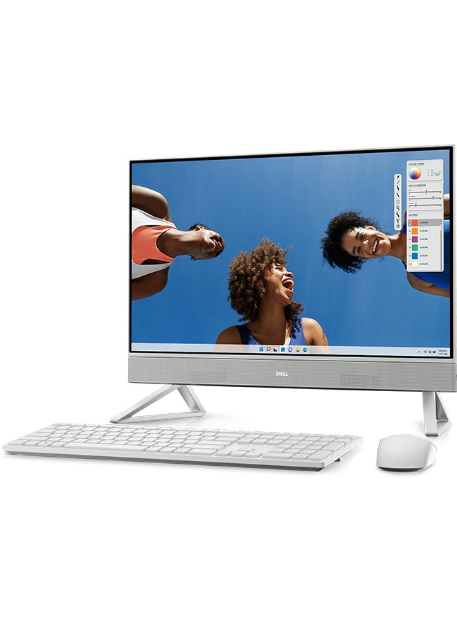 DELL - Inspiron 5420 All-In-One Desktop With 23.8-Inch Display, Core i7-1355U Processor/16GB RAM/1TB SSD/Windows 11 Home/Intel Iris Xe Graphics English/Arabic White - Image 1