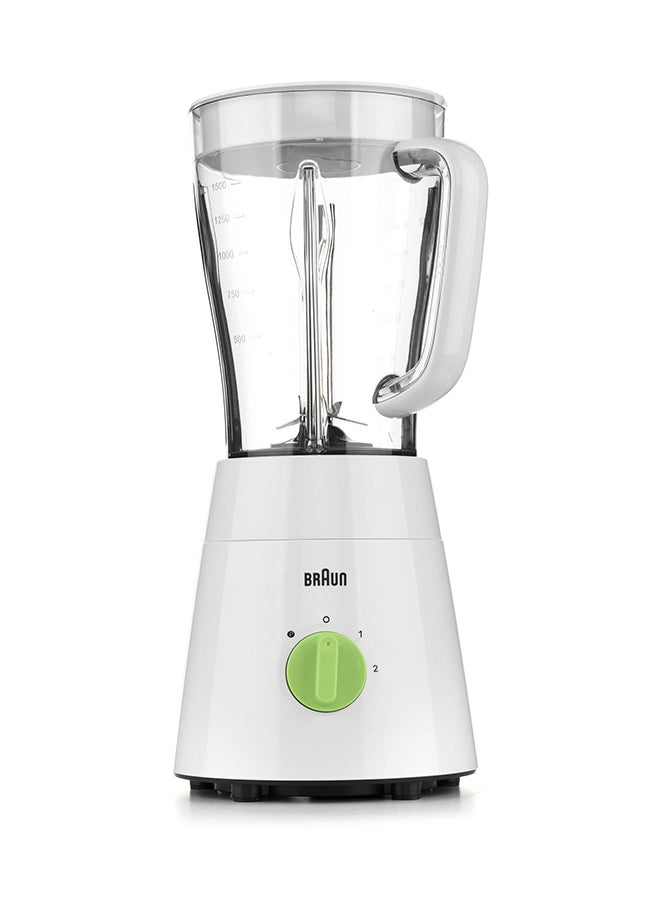 BRAUN - Blender 3 in 1, 2 Speeds, Pulse Function, Multi Mill, Grinder Mill, 1.75 L 500 W JB0123WH White/Green - Image 1