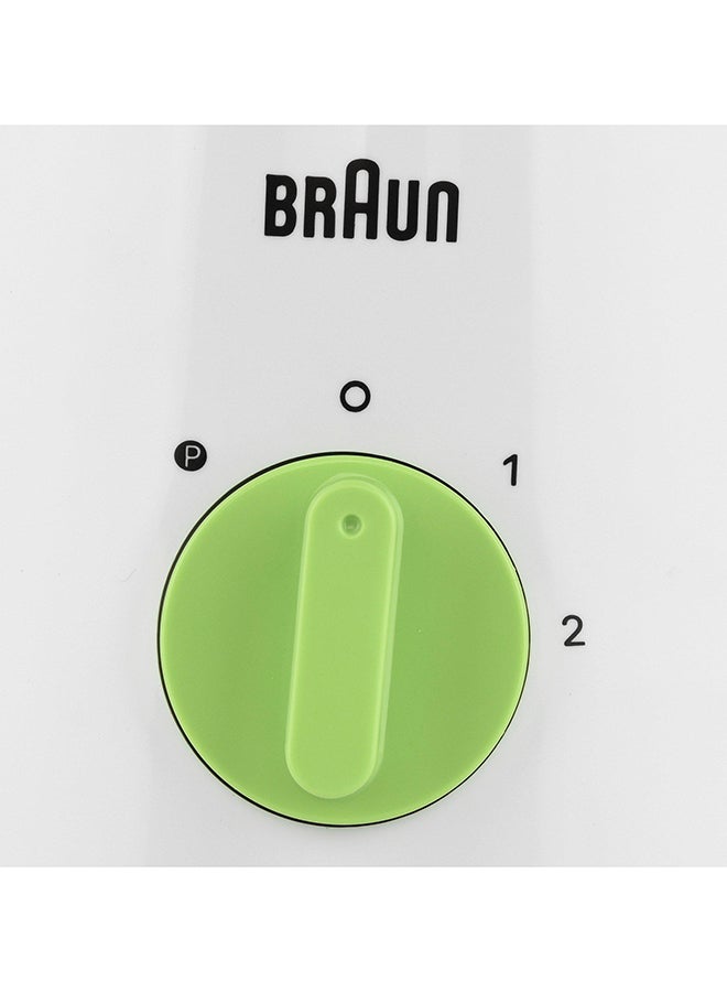 BRAUN - Blender 3 in 1, 2 Speeds, Pulse Function, Multi Mill, Grinder Mill, 1.75 L 500 W JB0123WH White/Green - Image 1