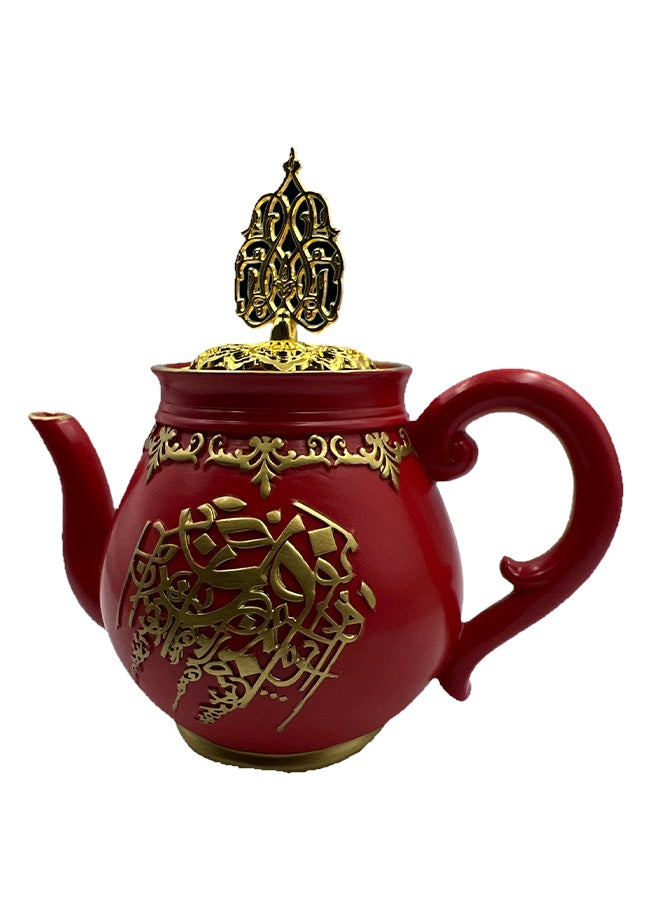 آد فيت مبخرة فاخرة للمنزل والأماكن الخارجية على شكل ابريق شاي أحمر 10x5x5سم - Image 3