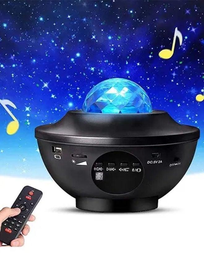 آد فيت - اضاءه بروجكتور LED على شكل نجمة مع جهاز تحكم عن بعد 10 ألوان اختيارية ومكبر صوت بلوتوث اسود - Image 1