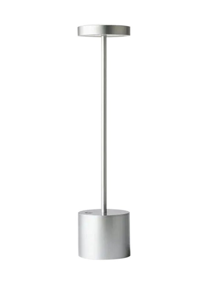ADDFiT LED Rechargeable Cordless Portable USB Metal Table Lamp Silver - Image 1