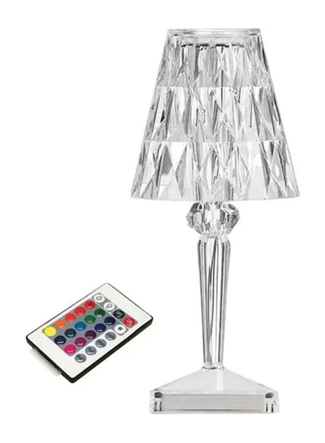ADDFiT USB Rechargeable Acrylic Diamond RGB Table Lamp With Touch Control And 16 Decorative Lighting LED Colors White - Image 1