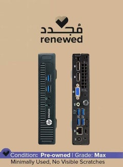 Renewed - Desktop Mini HP EliteDesk 800 G1 Tiny Computer Micro PC ,Intel Core i5-4590T/8GB RAM/256 GB SSD/Windows 10 Pro Black Black
