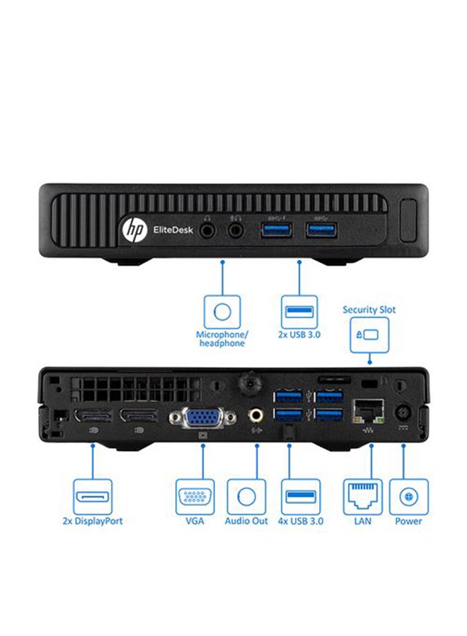HP - Renewed - Desktop Mini HP EliteDesk 800 G1 Tiny Computer Micro PC ,Intel Core i5-4590T/8GB RAM/256 GB SSD/Windows 10 Pro Black Black - Image 1