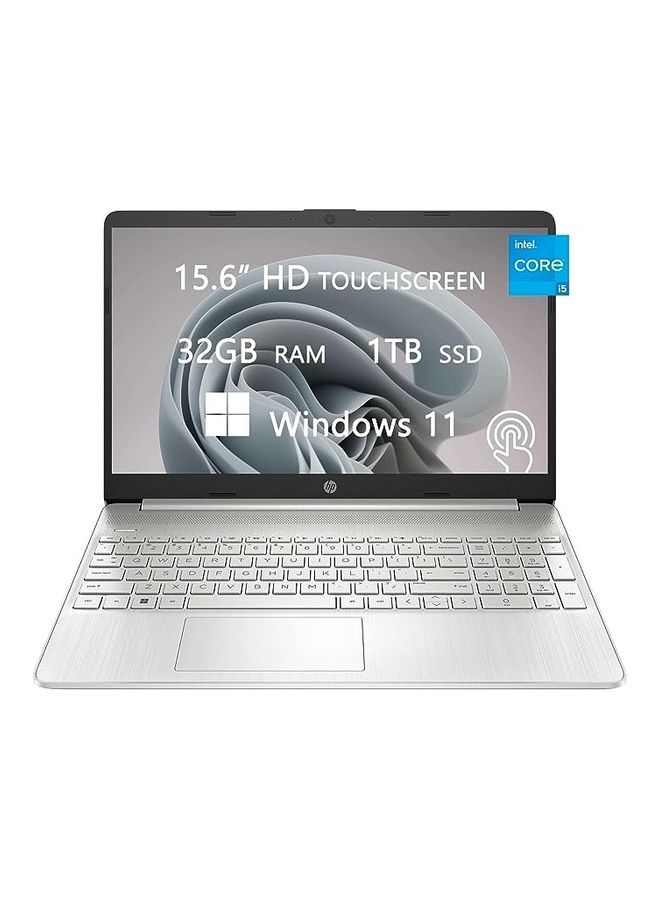 HP - 2022 Touch-Screen (Upgraded Version) Laptop With 15.6-Inch Display, Core i5-1135G7 Processor/32GB RAM/1TB SSD/Intel Iris XE Graphics/Windows 11/LIONEYE MP English/Arabic Silver - Image 1