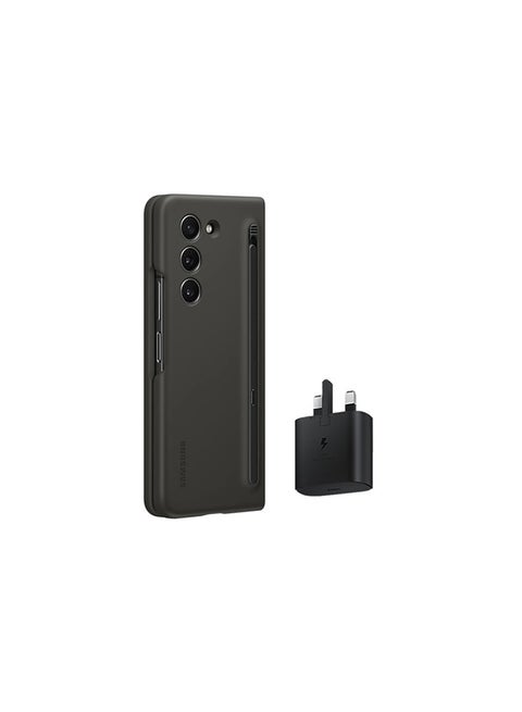 Galaxy Z Fold 5 Starter Package Slim Case With Pen And Travel Adapter Clear/Black