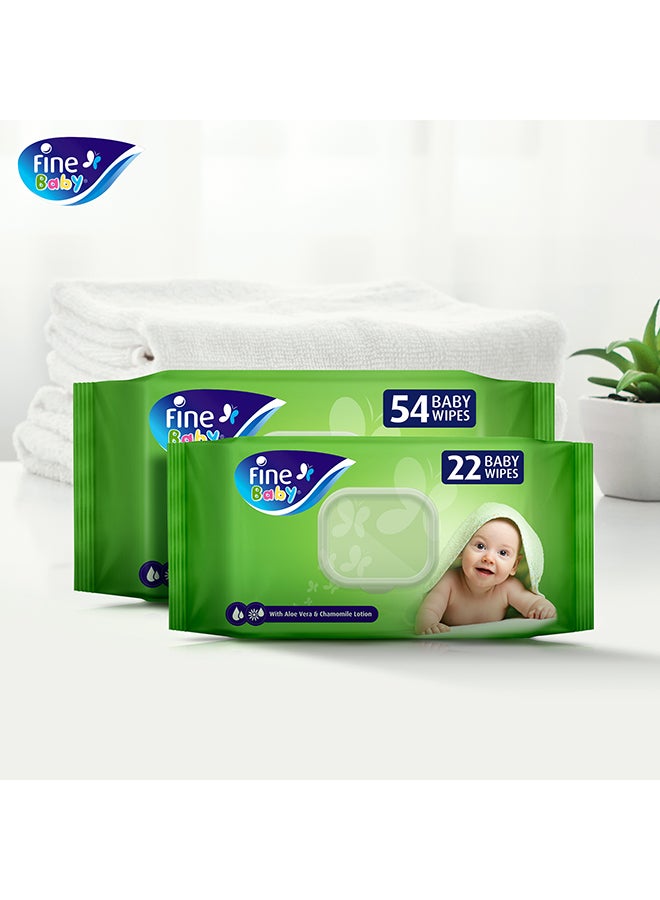 Wet Wipes 54 Sheets X 1 Ply - Wipes With Aleo Vera & Chamomile Lotion - v1690882691/N29519847A_6