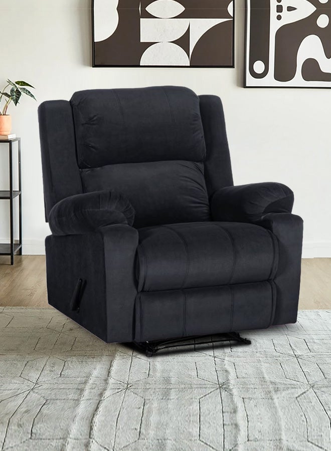 ريغال إن هاوس كرسي استرخاء ثابت منجد بالمخمل مع وضعية سرير رمادي غامق 90x95x80سم  - Image 1