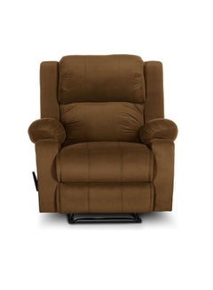 REGAL IN HOUSE Velvet Upholstered Classic Recliner Chair With Bed Mode Brown 90x95x80cm  - Image 4
