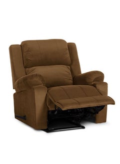 REGAL IN HOUSE Velvet Upholstered Classic Recliner Chair With Bed Mode Brown 90x95x80cm  - Image 5