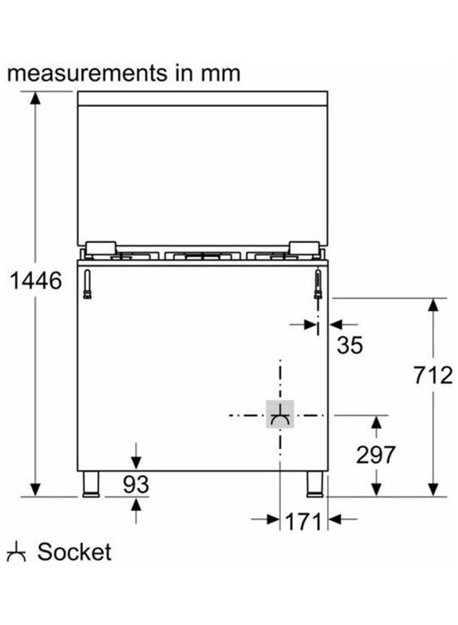 بوش - طباخ غاز 5 شعلة 90×60 سم - Image 1