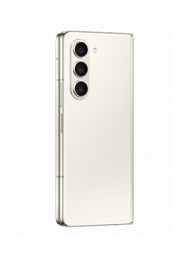 سامسونج - هاتف Galaxy Z Fold 5 بشريحتي اتصال باللون الكريمي وذاكرة وصول عشوائي (RAM) سعة 12 جيجابايت وذاكرة تخزين داخلية 512 جيجابايت يدعم تقنية 5G - إصدار عالمي - Image 1