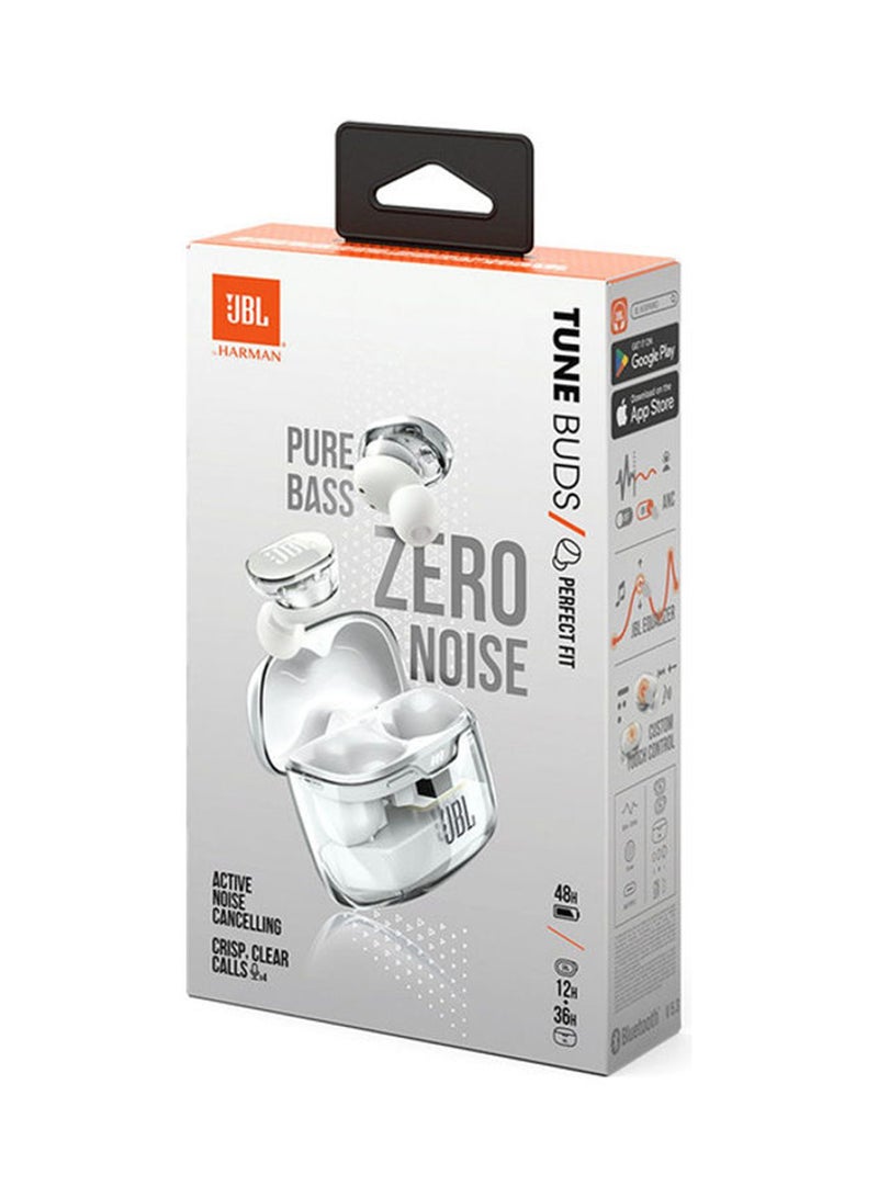 JBL - Tune Buds True Wireless Noise Cancelling Earbuds Pure Bass Sound Bluetooth 5.3 Le Audio Active Ghost White - Image 1