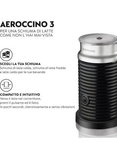 Nespresso Nespresso Aeroccino 3 Milk Frother - Complete Standalone Unit 240 ml 500 W 3694EUBK Black  - Image 2