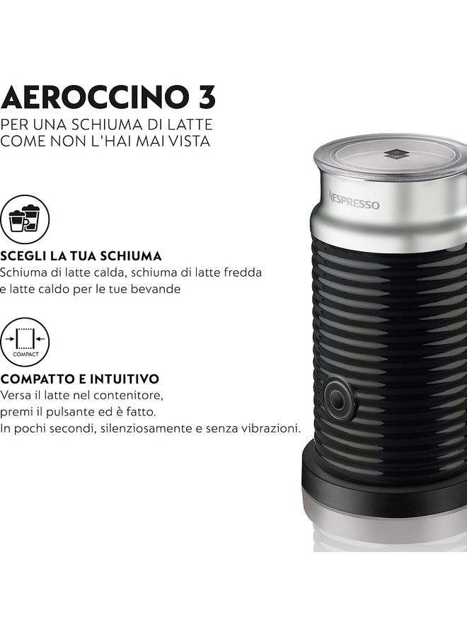Nespresso - Nespresso Aeroccino 3 Milk Frother - Complete Standalone Unit 240 ml 500 W 3694EUBK Black - Image 1