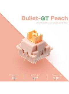 REDRAGON Redragon A113 Bullet-QT Soft Tactile Mechanical Switch, 3-Pin Plate Mounted Cherry MX Quiet Equivalent, Hot-Swappable DIY Keyboard Switch Mod, 50 Million Click(24 pcs Switches, Keycap + Switch Puller)  - Image 1