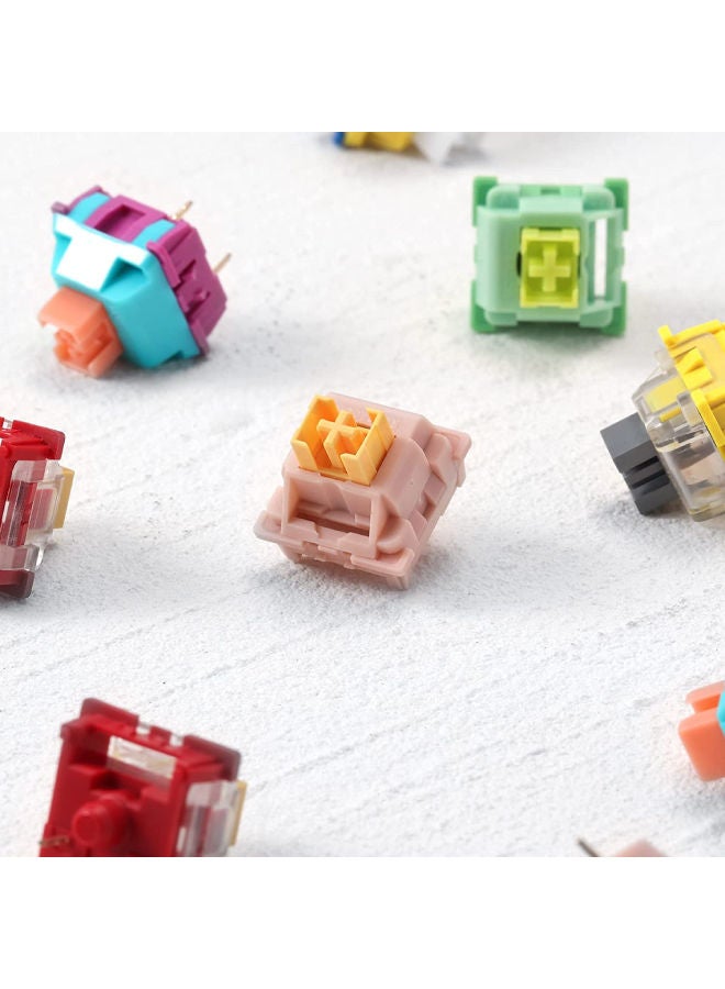 REDRAGON - Redragon A113 Bullet-QT Soft Tactile Mechanical Switch, 3-Pin Plate Mounted Cherry MX Quiet Equivalent, Hot-Swappable DIY Keyboard Switch Mod, 50 Million Click(24 pcs Switches, Keycap + Switch Puller) - Image 1