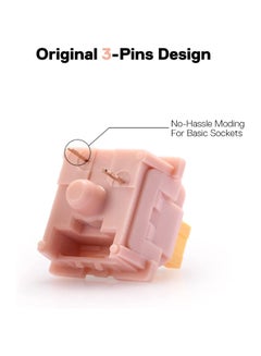 REDRAGON Redragon A113 Bullet-QT Soft Tactile Mechanical Switch, 3-Pin Plate Mounted Cherry MX Quiet Equivalent, Hot-Swappable DIY Keyboard Switch Mod, 50 Million Click(24 pcs Switches, Keycap + Switch Puller)  - Image 4