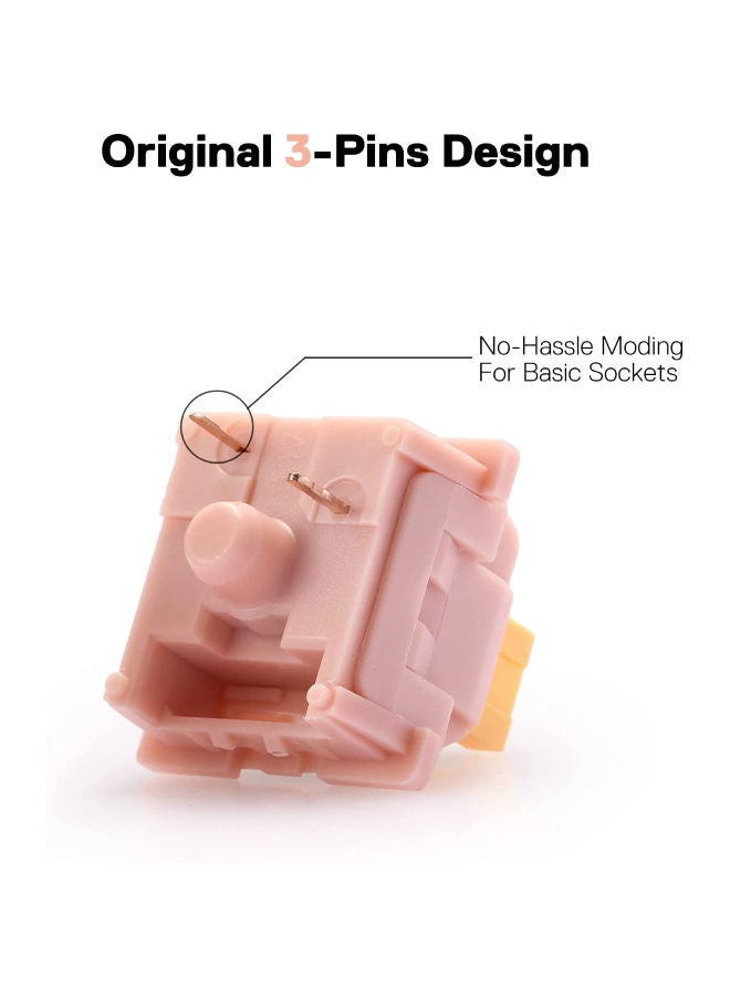 REDRAGON - Redragon A113 Bullet-QT Soft Tactile Mechanical Switch, 3-Pin Plate Mounted Cherry MX Quiet Equivalent, Hot-Swappable DIY Keyboard Switch Mod, 50 Million Click(24 pcs Switches, Keycap + Switch Puller) - Image 1
