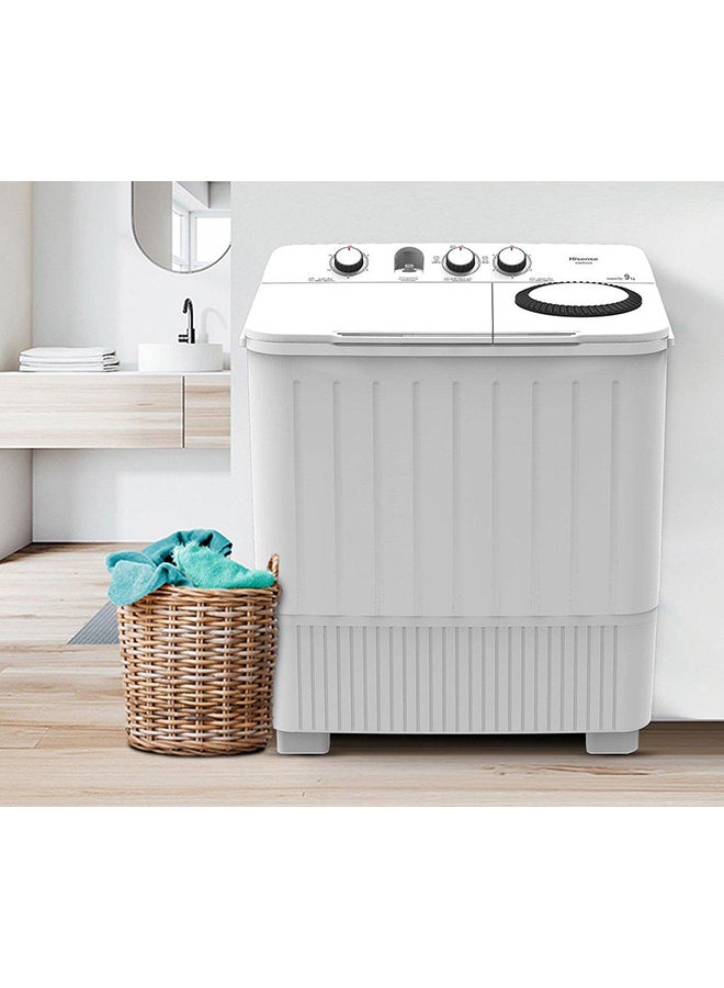 Hisense - Twin Tub Washing Machine With Air Intake Spin Cover WSBE901 White - Image 1
